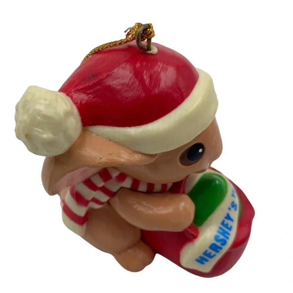 Hershey's Kiss Christmas Ornament Santa Bunny 1990